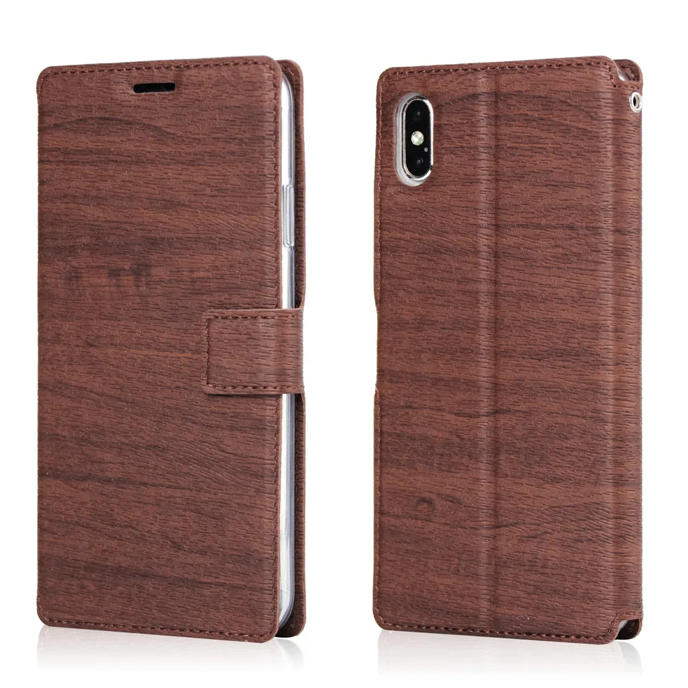 Кожаный чехол Xs с рисунком дерева для iPhone 8, 7, 6, 6S Plus, X, Xr Max, чехол, сплошной цвет, флип-книжка, роскошный бизнес(без логотипа), чехол для телефона - Цвет: brown