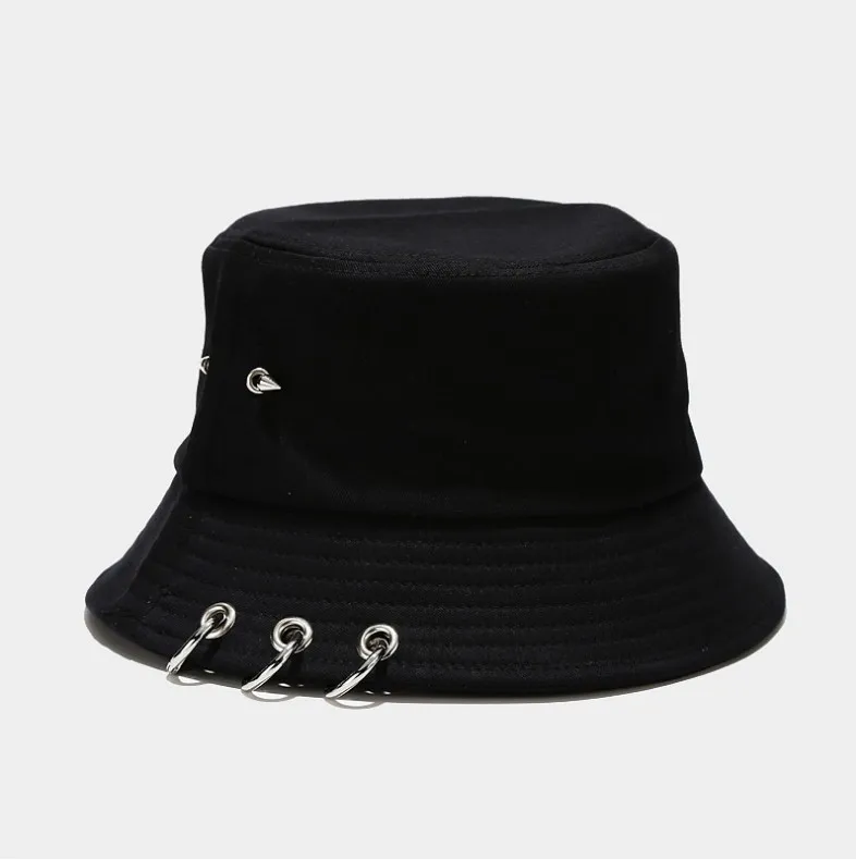 

Rings Rivet Bucket Hat for Man Woman Fashion Hip Hop Gorros Street Outdoor Panama Hat Foldable Lovers Bob Hat Suncreen Cap