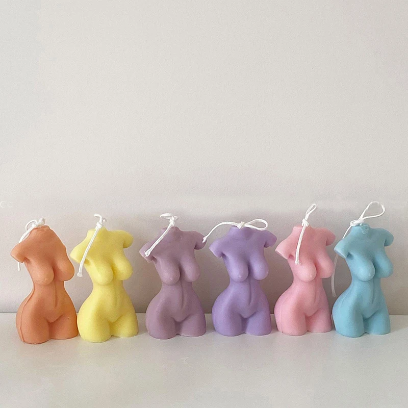 Женская Свеча для тела Женский торс форма 3D голая свеча восковая статуя объемное