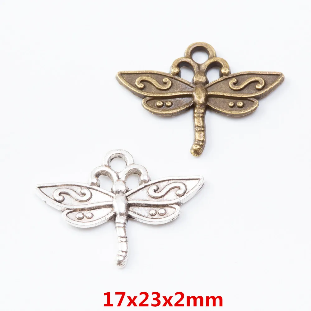 

200 pieces of retro Dragonfly pendant zinc alloy pendant DIY European style jewelry making 7347