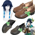 Обувь для косплея игры Genshin Impact Venti, обувь для косплея Genshin Impact Venti из искусственной кожи, обувь для Хэллоуина, карнавала, косплея, ПВХ, арфа, реквизит