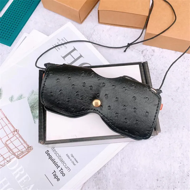 

New Summer Glasses lanyard Hanging neck Clip Glasses Bags Women Man Portable Leather Eyeglass Case Eyewear Cord Lanyard Necklace