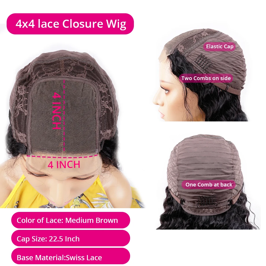 

Straight 13X6 Lace Frontal Wig Human Hair Women's Wig Brazilian Remy Hair 4x4 Lace Closure Wig For Women MYLOCKME