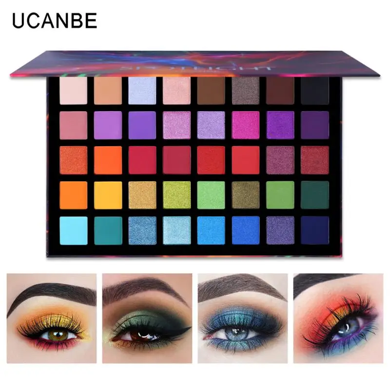 

UCANBE 40 Color Eyeshadow Palette Shimmer Pearlescent Matte Party Eye Shadow Silky Shine Color Long-lasting Makeup Powder TSLM1