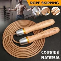 3 meter speed skipping ropes cowhide adjustable solid wood handle jump ropes crossfits training boxing sports exercises