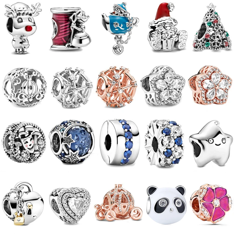 

New Fashion Charm Original Pumpkin Car Santa Claus Christmas Tree Beads Suitable for Original Lady Bracelet Jewelry Gift
