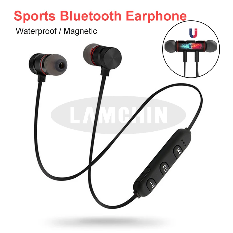 Беспроводные Bluetooth наушники 5 0 Металлическая магнитная стерео гарнитура с