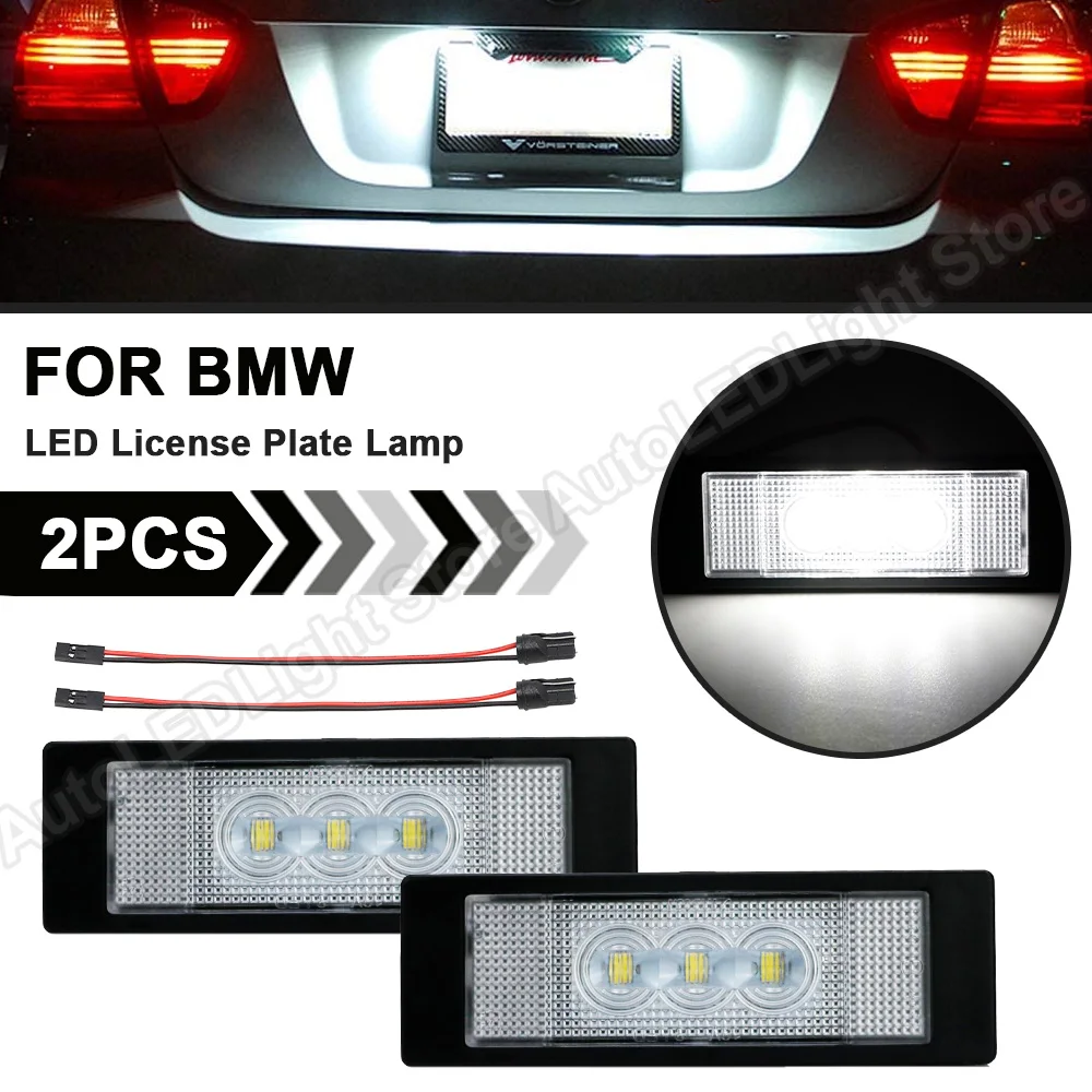 

2Pcs For BMW E81 E87 E63 E64 F20 F12 F13 Z4 E85 E86 E89 K48 F06 MINI R55 R55N R60 R61 Fiat LED Number License Plate Light Lamp