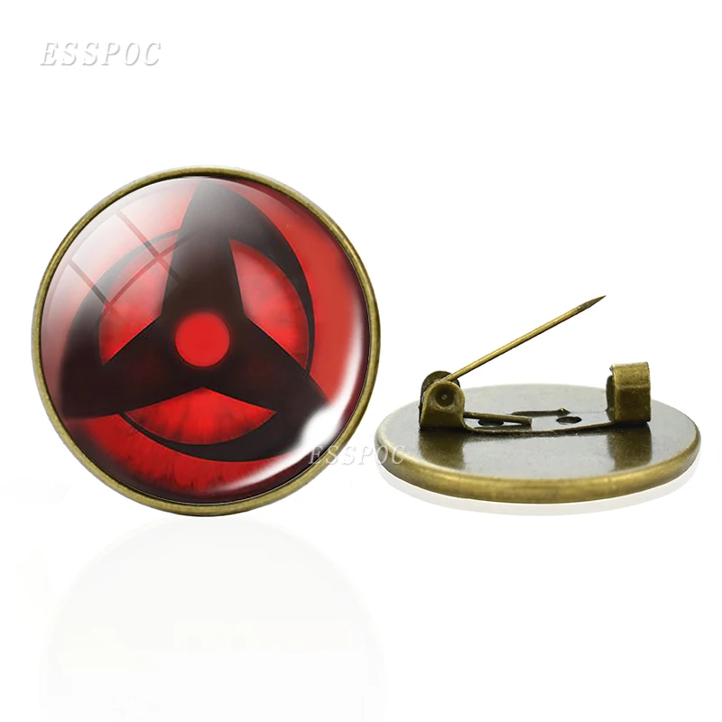 Uchiha Clan Rinnegan Sharingan глаз браслет Аниме Наруто плетеный кожаный браслет Наруто Саске Итачи Какаши Косплей ювелирные изделия - Окраска металла: Brooch 7