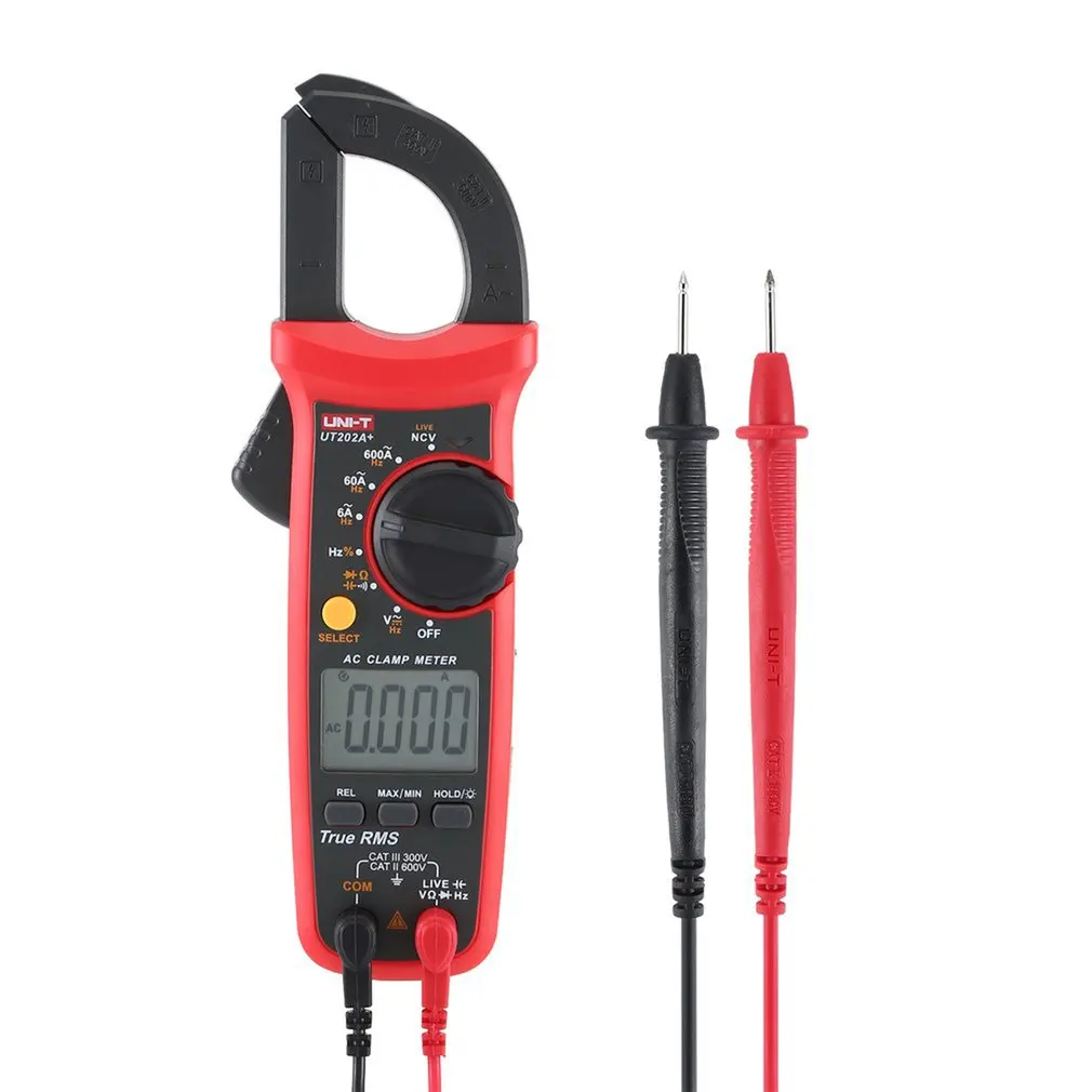 

Цифровой мультиметр-зажим, вольтметр с автоматическим выбором диапазона и измерением сопротивления, UT203 + Функция True RMS 400-600A