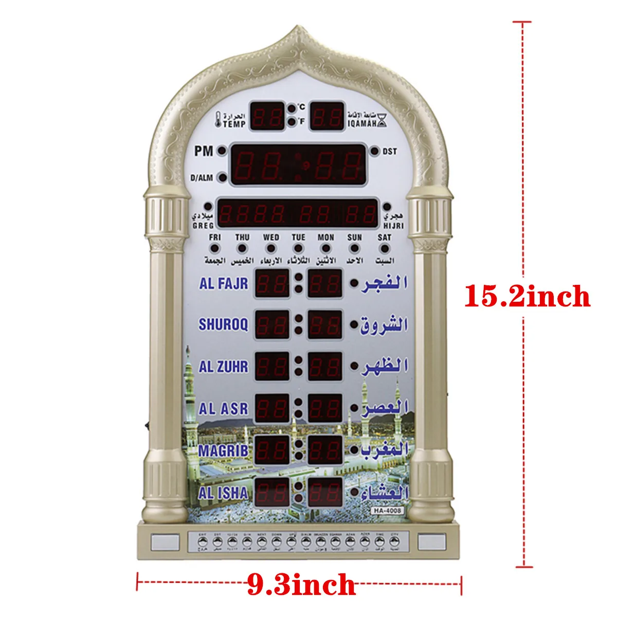 Настенные часы Azan с мечетью исламская мечеть азан календарь мусульманская