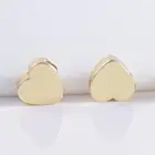 JFE41 оптовая продажа 100 шт 5*2,5*1 мм Сердце латунные бусины с отверстием Позолоченные гальванические глянцевые бусины DIY бусины ювелирные аксессуары