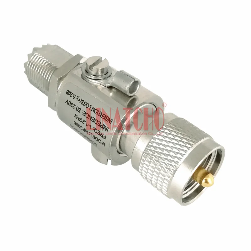 DC-1.2GHz 230V PL259 to SO239 M male to female coaxial marine antenna surge protector lightning arrester