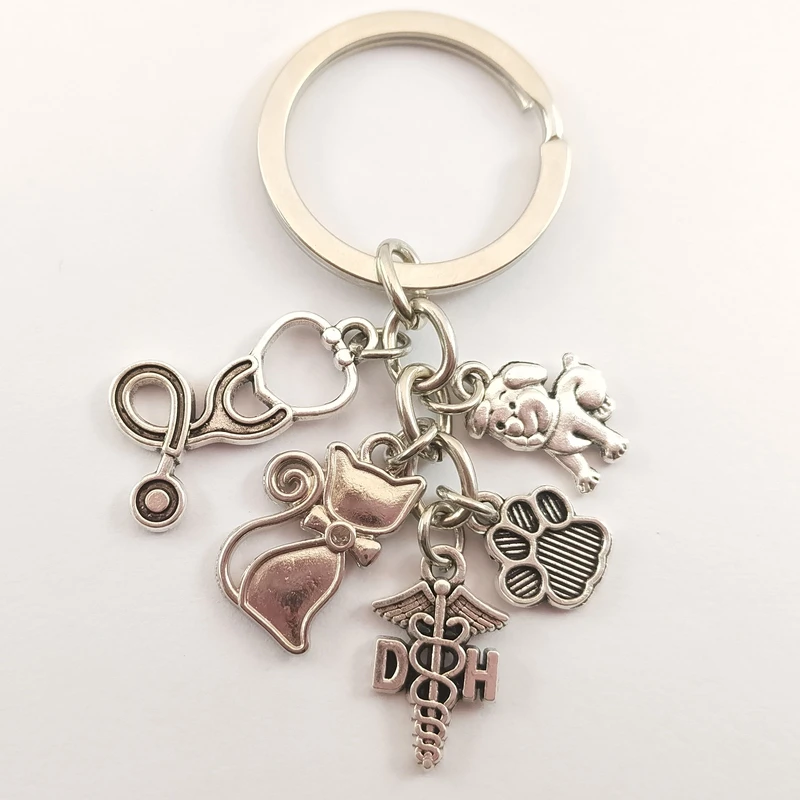 1 пара ветеринарный брелок для ключей стетоскоп животного защитное снаряжение