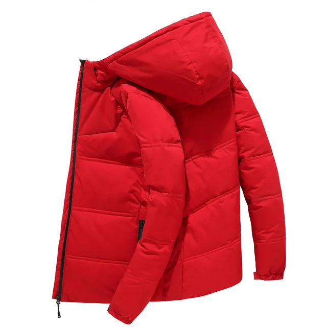 

Rlyaeiz 2019 New Fashion Mens Winter Jacket Short Casual Cotton Padded Men Hooded Coat Plus Size Thick Warm Parka Men Overcoat