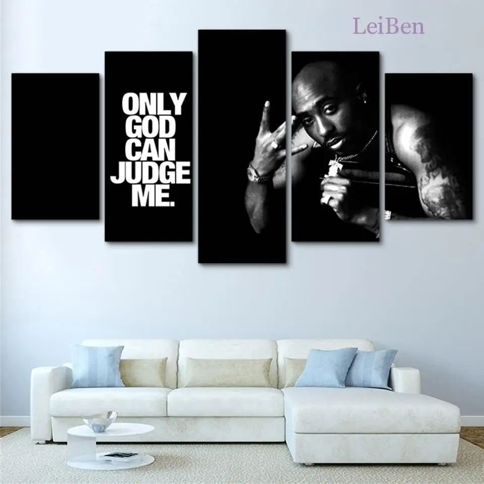 Современный фон для гостиной украшение на стену 5 шт. Tupac Amaru Shakur Rapper 2Pac Картина