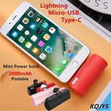 KQJYS Wireless Mini Power Bank 2000mAh Portable Charger External Battery For iPhone Xiaomi Huawei Samsung OPPO USB C Power bank