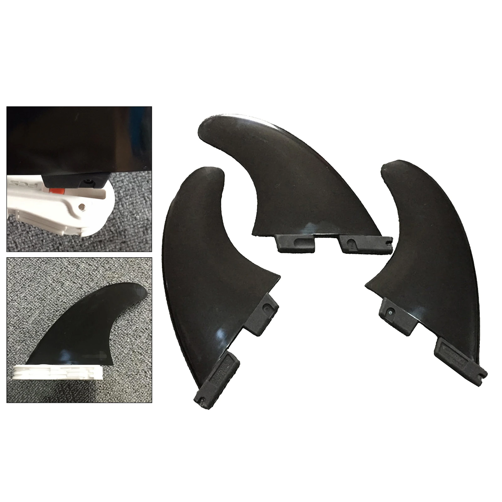 

3pcs Fiberglass Surfboard Center Fin Thruster Reinforced Surf Set