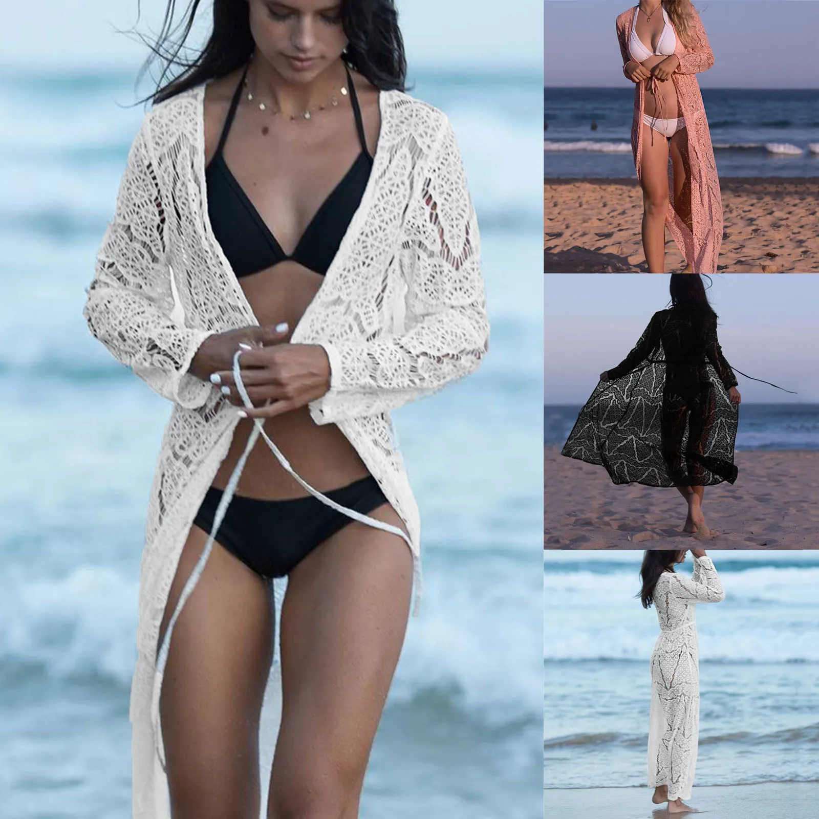 

Sexy Summer New Women Fashion Bathing Suit Bikini Swimwear Beach Sexy Hollow Swimsuit Smock Streetwear Beach Holiday Long Dress