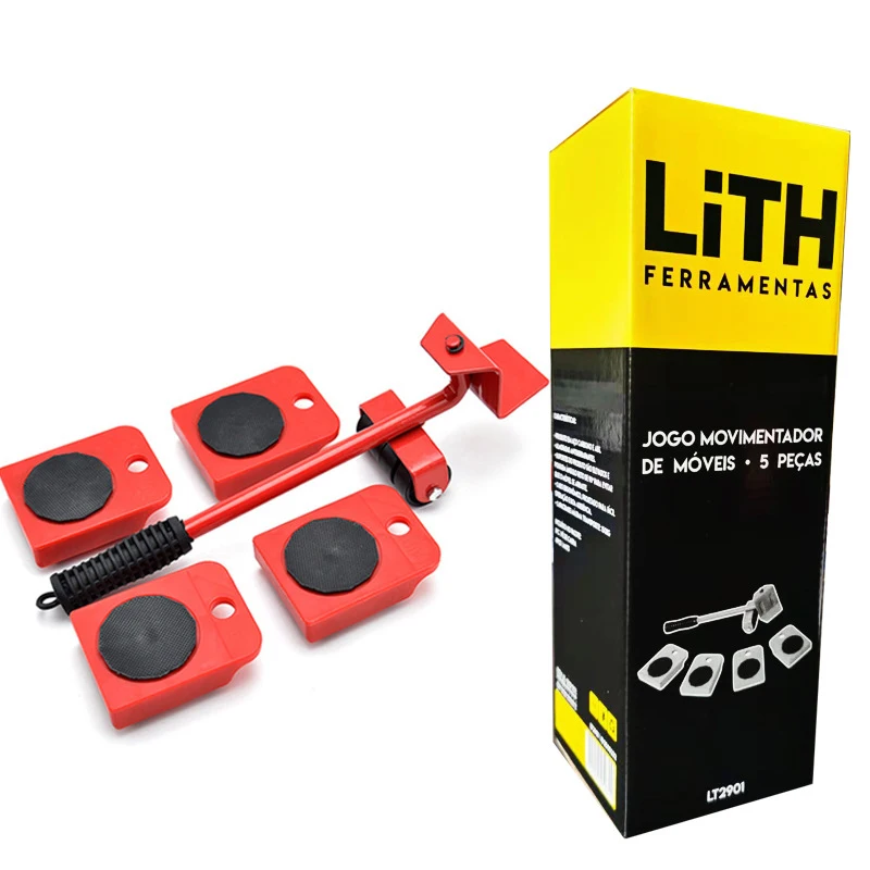 

Professional Furniture Mover Tools Heavy Object Mover Furniture Accessories Moving 4 Wheeled Roller Universal Pulley with 1 Bar