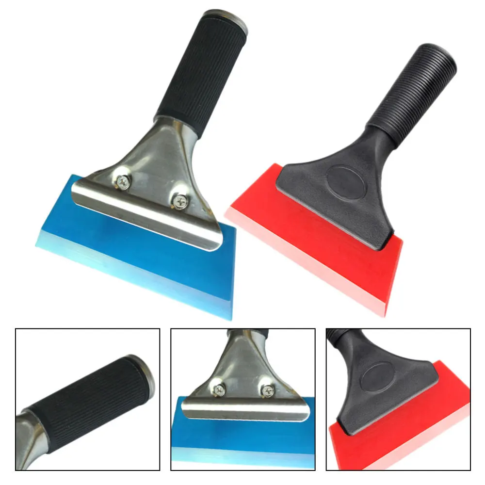 

2pcs Car Film Stickers Tool Wear-resistance Rubber Scraper Snow Shovel Ice Scraper for Automotive glass (Stainless Steel Handle,