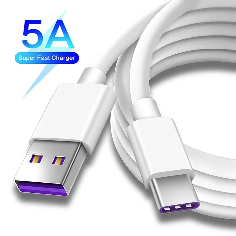 

Cable USB tipo C de carga súper rápida, 5A, para Huawei P50, P40, P30, P20 Pro, Mate 40, 30