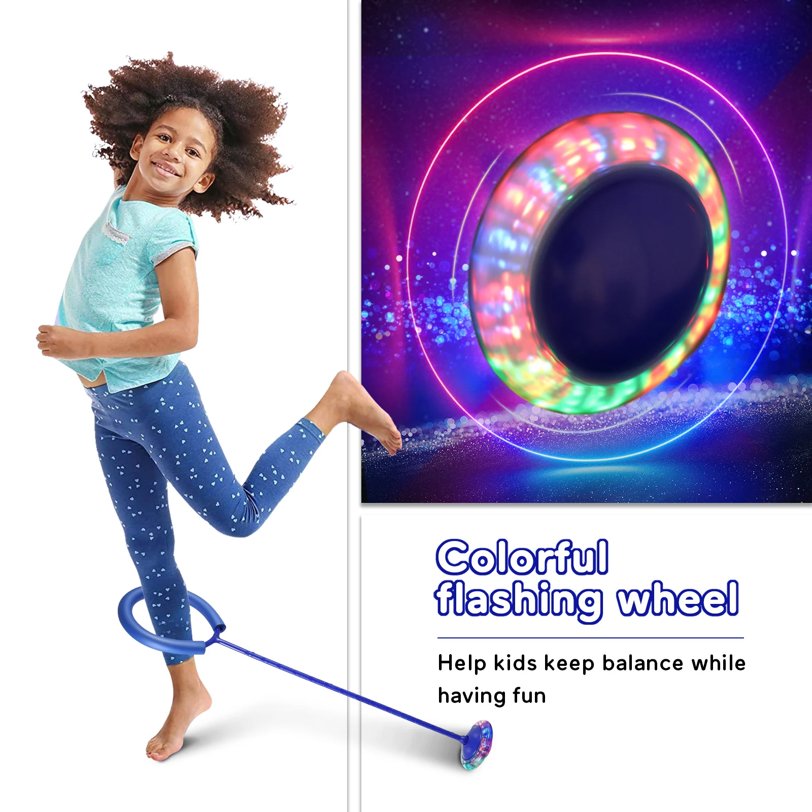 

LIOOBO 3pcs Flashing Jumping Ring Children Jump Rope Fun Jumper and Exercise Equipment for Kids and Toddlers