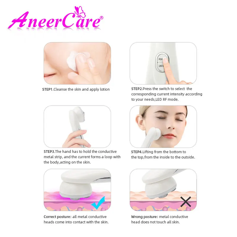 

IPL Photon Skin Rejuvenation Micro-Current EMS Electroporation Introducer English Radio Frequency Beauty Instrument