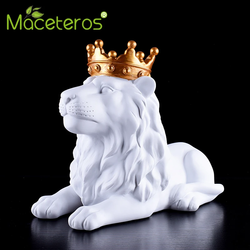 Скандинавская корона скульптура льва из смолы украшение для гостиной винного