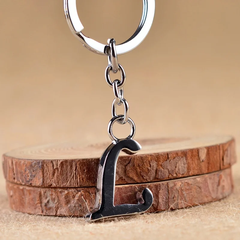 

1PC Alloy Pendant Keychain Stainless Steel Letter Ring Zinc Concise Key Chain Gift Accessories
