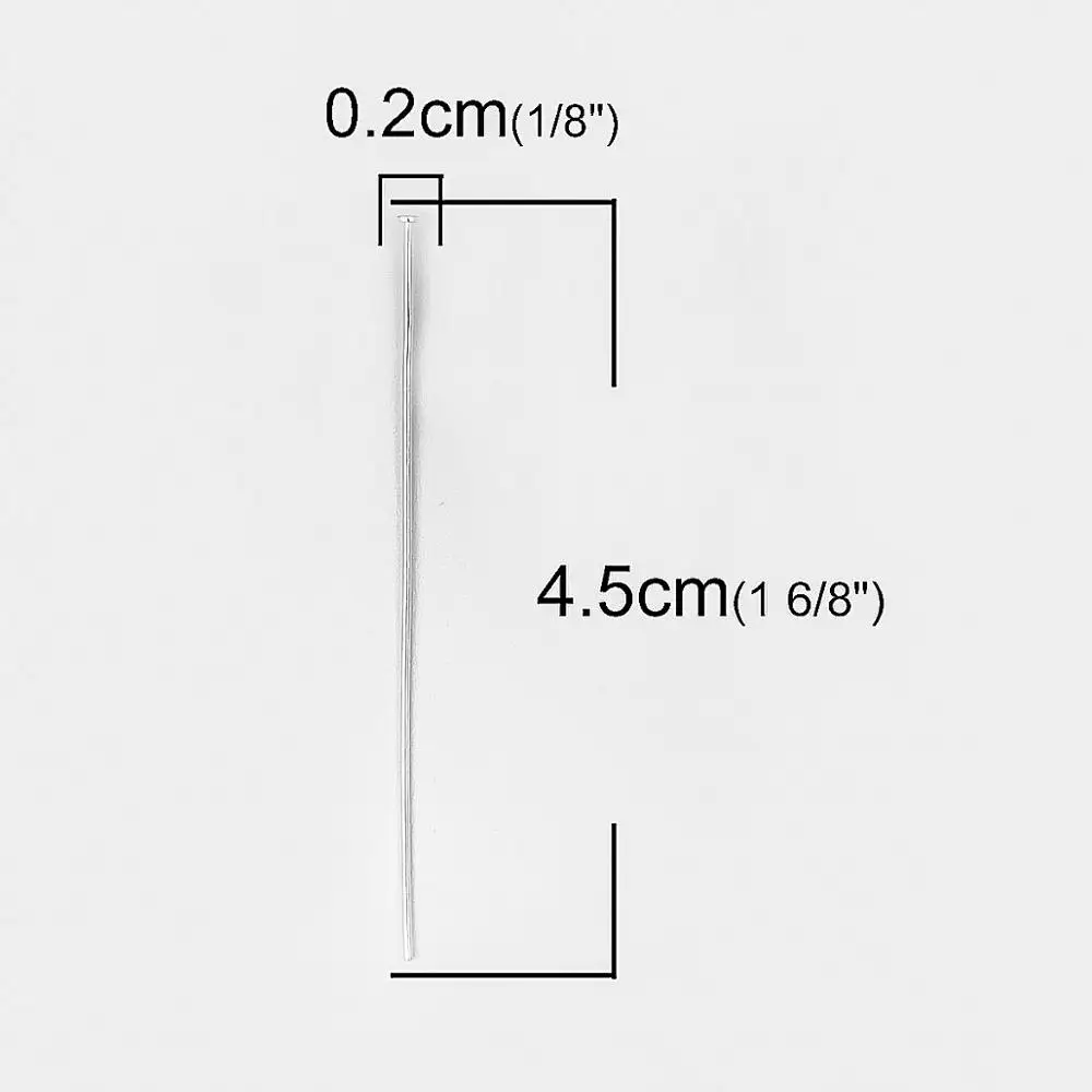 Doreen Box 925 Sterling Silver Long Head Pins DIY Findings Jewelry Wholesale 0.65mm (22 gauge) 1 Gram | Украшения и аксессуары
