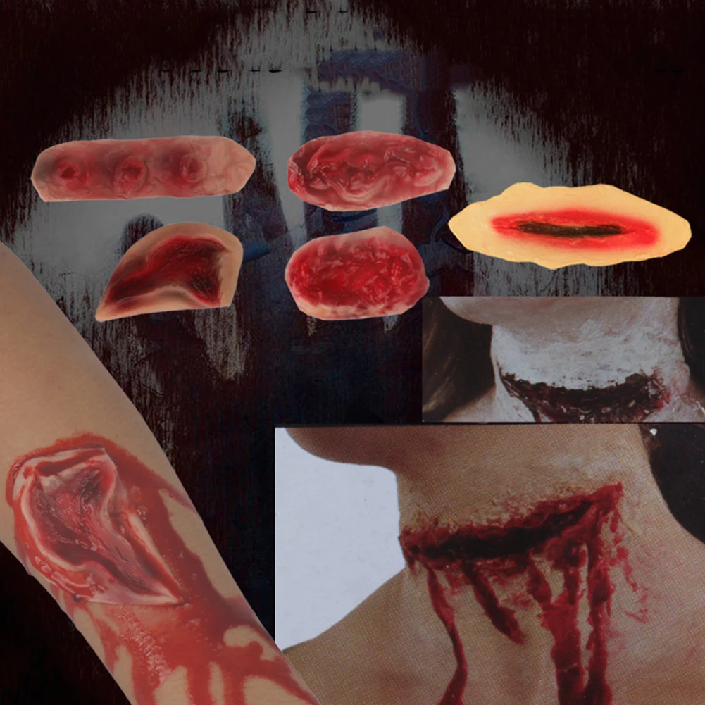 Хэллоуин ужас моделирование кровавый пластырь для ран латекс поддельные шрам