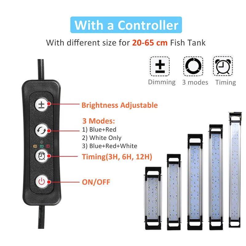 Светодиодный светильник для аквариума лампа выращивания водных растений с