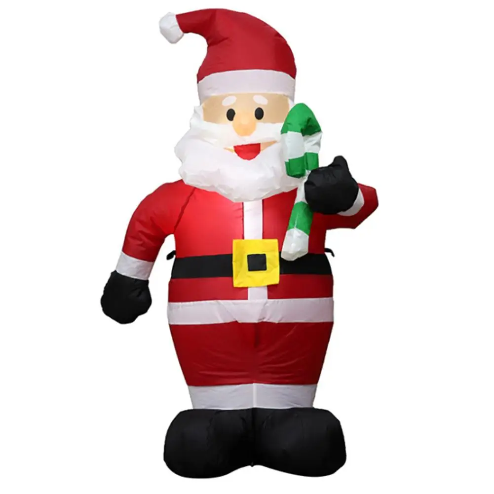 

1.2M Air Inflatable Giant Santa Claus with Crutch Christmas Outdoor Layout Props New Year Toys Outdoor Garden Front Door Decor