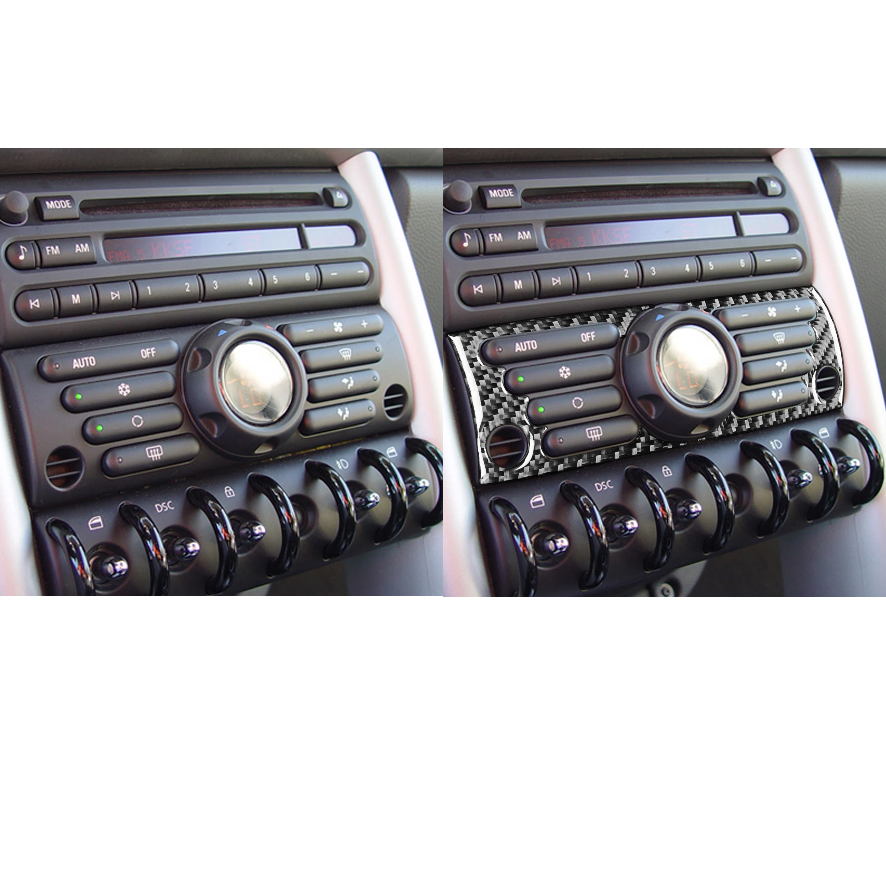 Наклейка из углеродного волокна для MINI COOPER S R50 R53 2002-2004 кнопки кондиционера панели