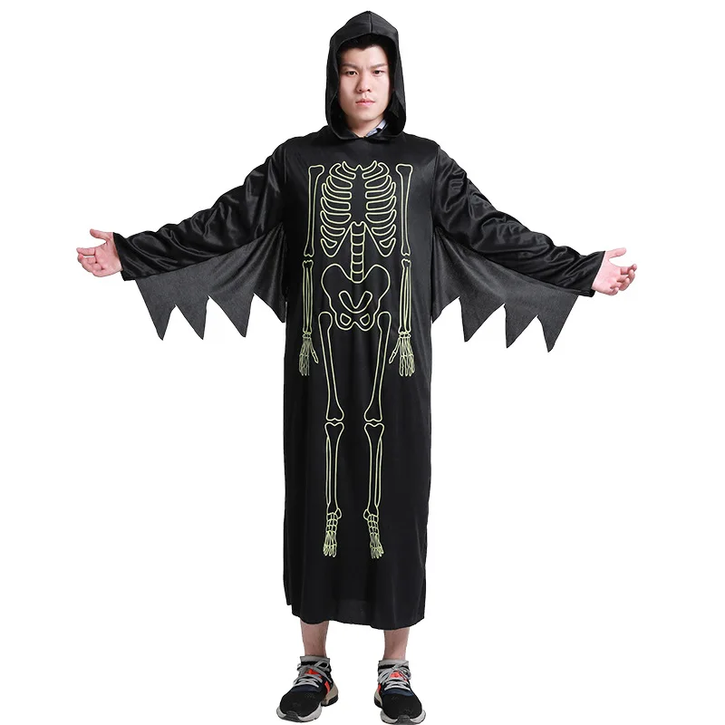 Костюм на Хэллоуин для взрослых мужчин косплей светящийся череп мужской призрак