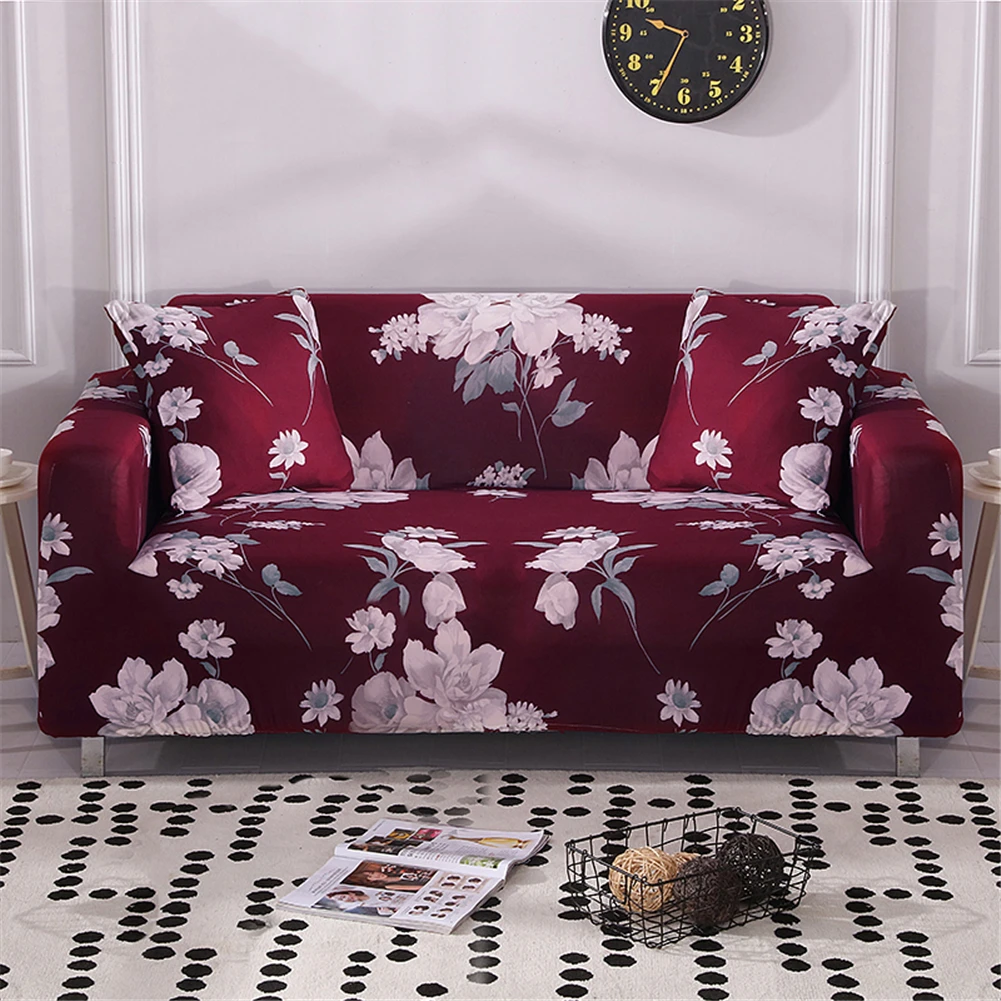 Universal Sofa Slipcover Stretch Elastic Flower Printed Anti-Dust Covers All-inclusive Couch Towel for Living Room Bedroom | Дом и сад