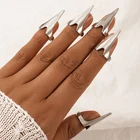 Ювелирные украшения huang, в стиле панк, 5 шт.компл., набор колец на сустав пальца, для женщин, мужчин, серебряного цвета, из сплава, геометрические ногти, аксессуары для вечеринок, кольца 18558