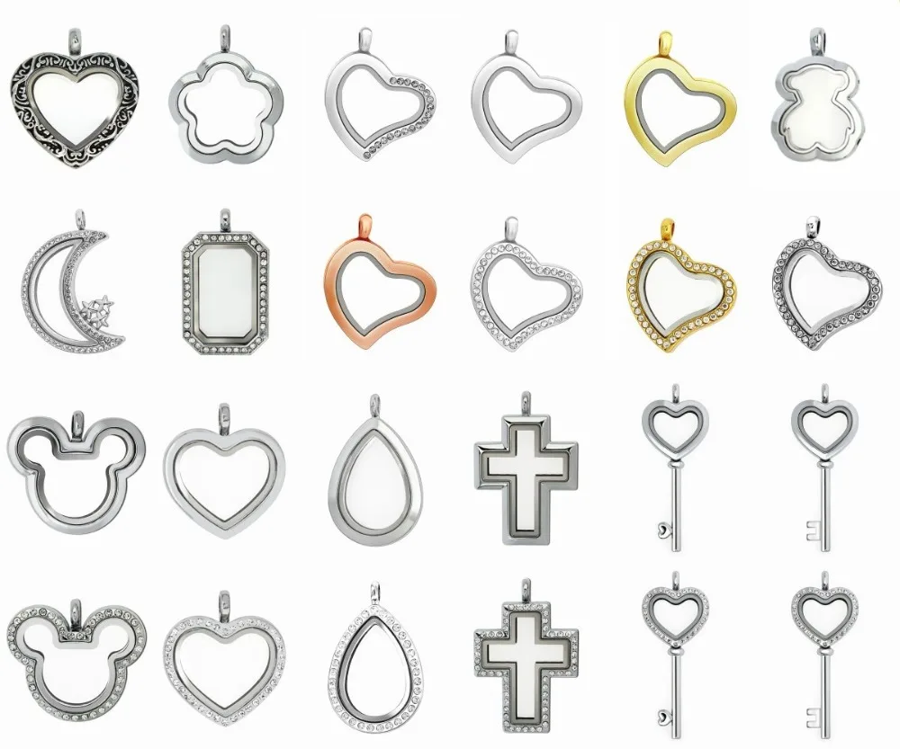 10 шт. DIY плавающий стеклянный медальон с памятью может положить плавающий медальон шармы на память или мини-фото в