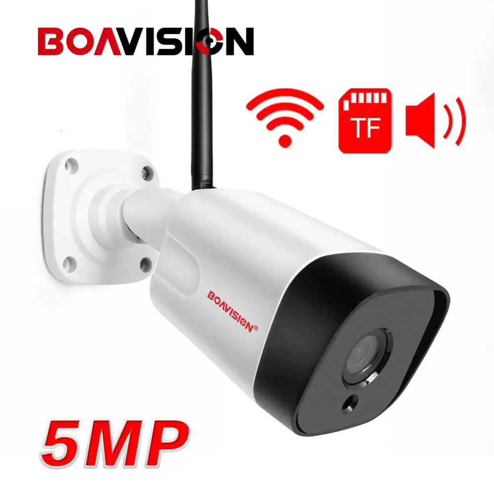 Беспроводная ip камера HD 5 Мп с разъемом для карты TF 1080P Wi Fi P2P Onvif CCTV ИК 20 м|Камеры