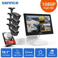 sannce video surveillance kit 1080p wifi cctv system 10 1 inch monitor dvr cctv camera security system waterproof night vision
