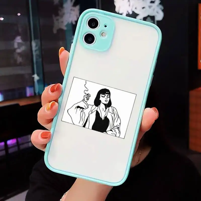 

Cool smoking heartbreaker girl Phone Case Matte For iPhone 12 Mini 11 Pro XR XS Max 7 8 Plus X Hard PC Back Cover
