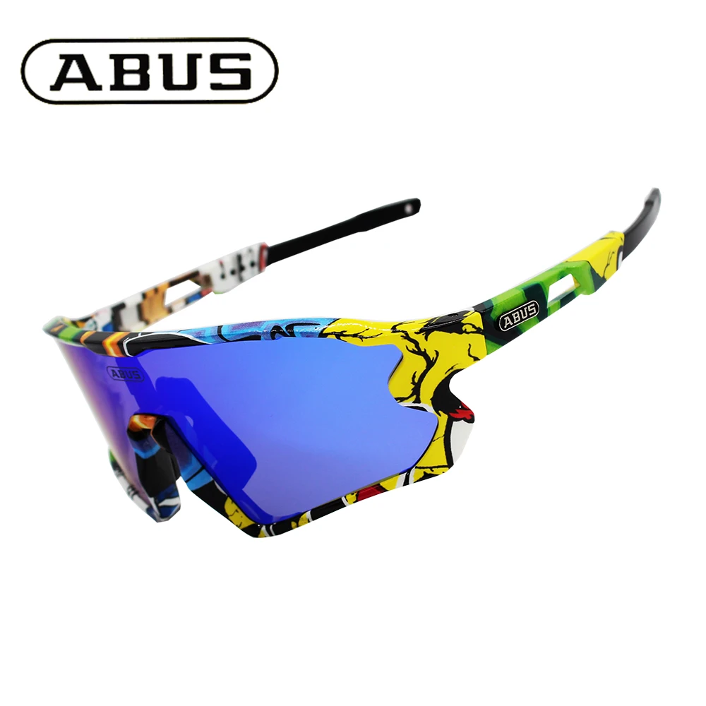 ABUS 5 линз велосипедные очки для велосипеда UV400 спортивные солнцезащитные мужчин и