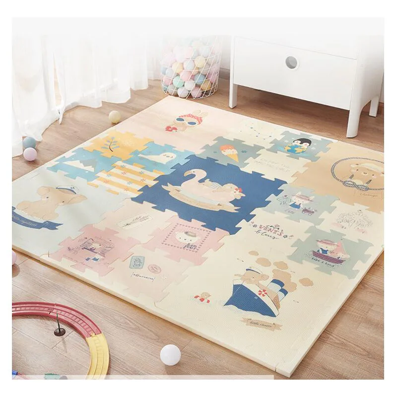 2 см толстый анти осенний детский сшитый ползающий Коврик Зеленый Детские