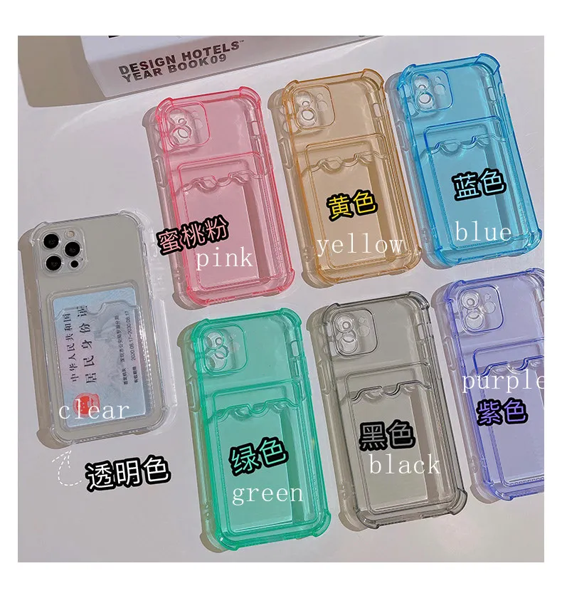 

Simple Transparent Card Holder Suitable For Apple Xs Mobile Phone Case Iphone12 All-inclusive 11promax Silicone 8plus