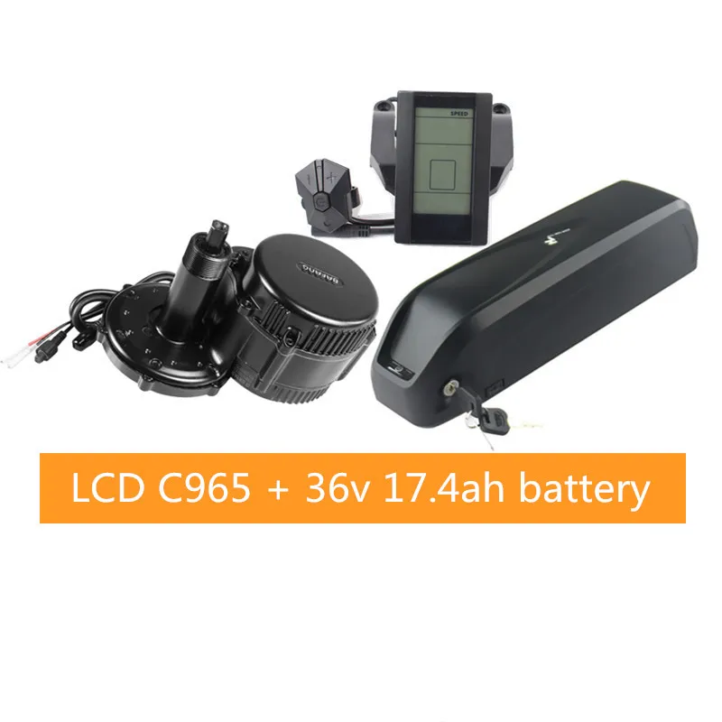 C965 36V 17.4AH ЕС нет налога bafang BBS02B 36В 500 Вт Средний центральный кривошипный двигатель электрический велосипед конверсионный комплект с 36 В 17.4ah 19.2ah литиевая батарея - Цвет: C965 36V 17.4AH