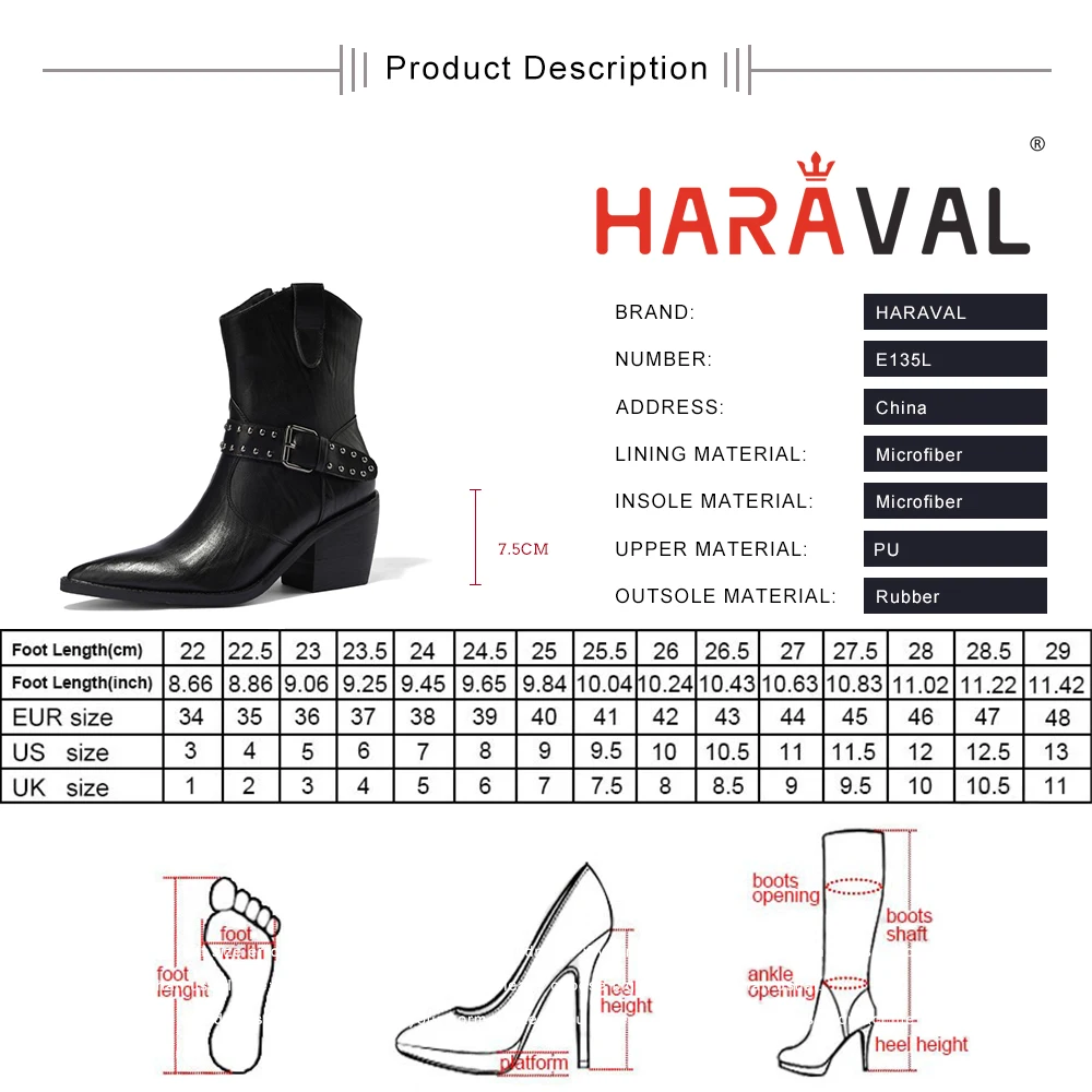 

women autumn winter pu abkle boots cheap Chelsea boots solidzipper pointed toe women shoes thick heel 7.5cm comfortable E135L