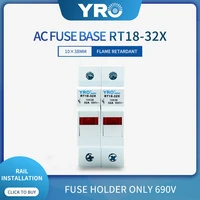 ac 1pc 2p fuse base 690v 32a with led light matching fuse 10x38mm r015 only fuse base rt18 32x