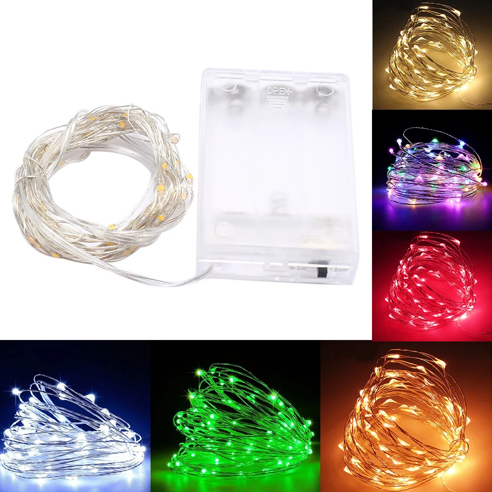 

Гирлянда Светодиодная гибкая из серебристой проволоки, на батарейках