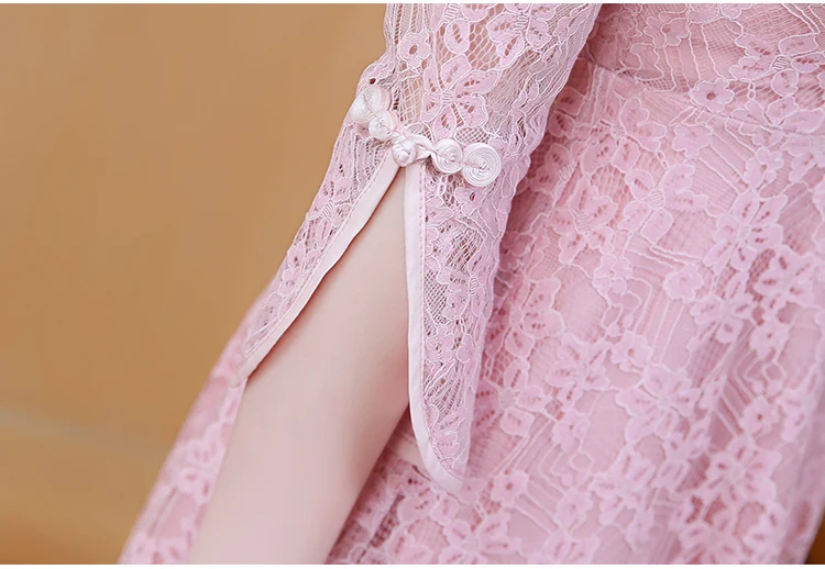 aodai cheongsam Восточная одежда кружевное платье ao dai короткое Кружевное платье для женщин вьетнамское платье Ципао китайское платье